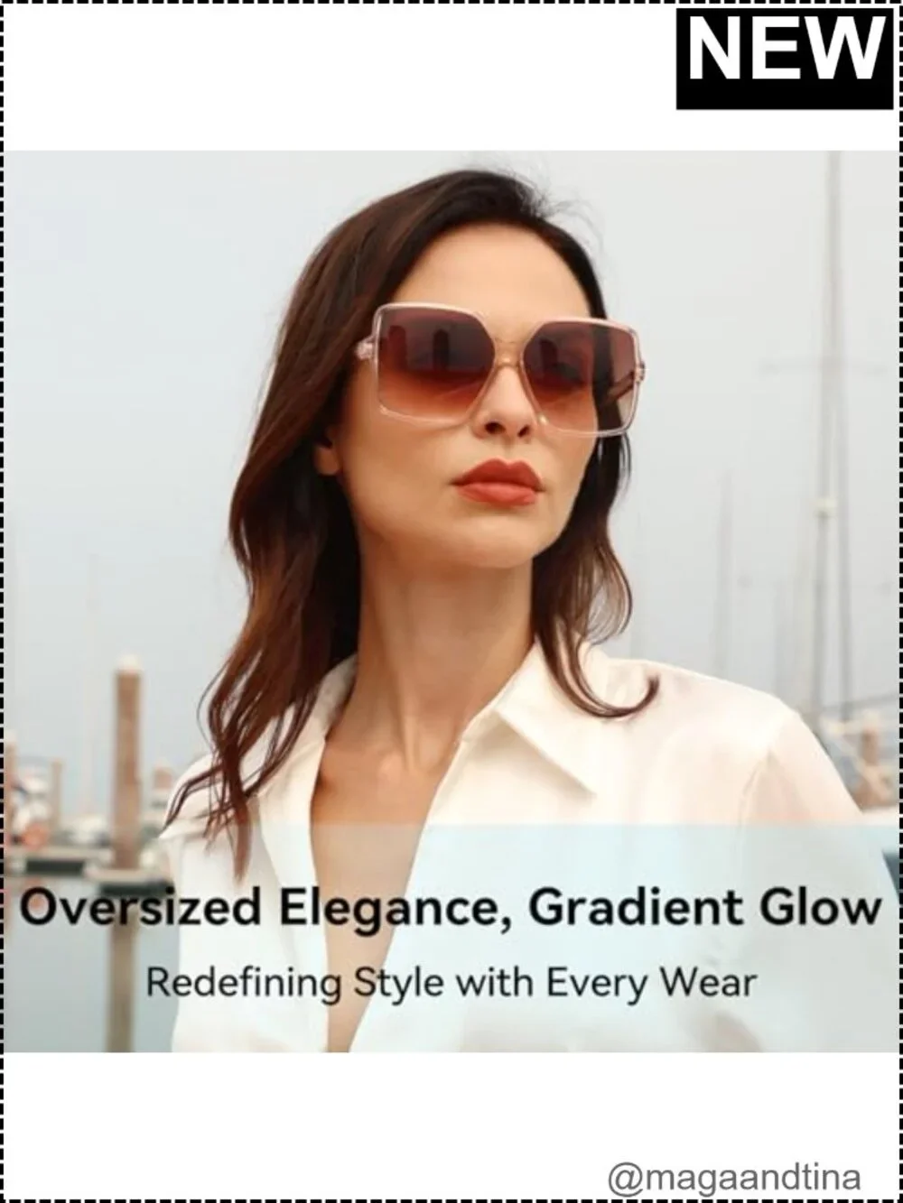 Oversized Square Sunglasses Women UV400 Protection Large Wide Trendy Shades